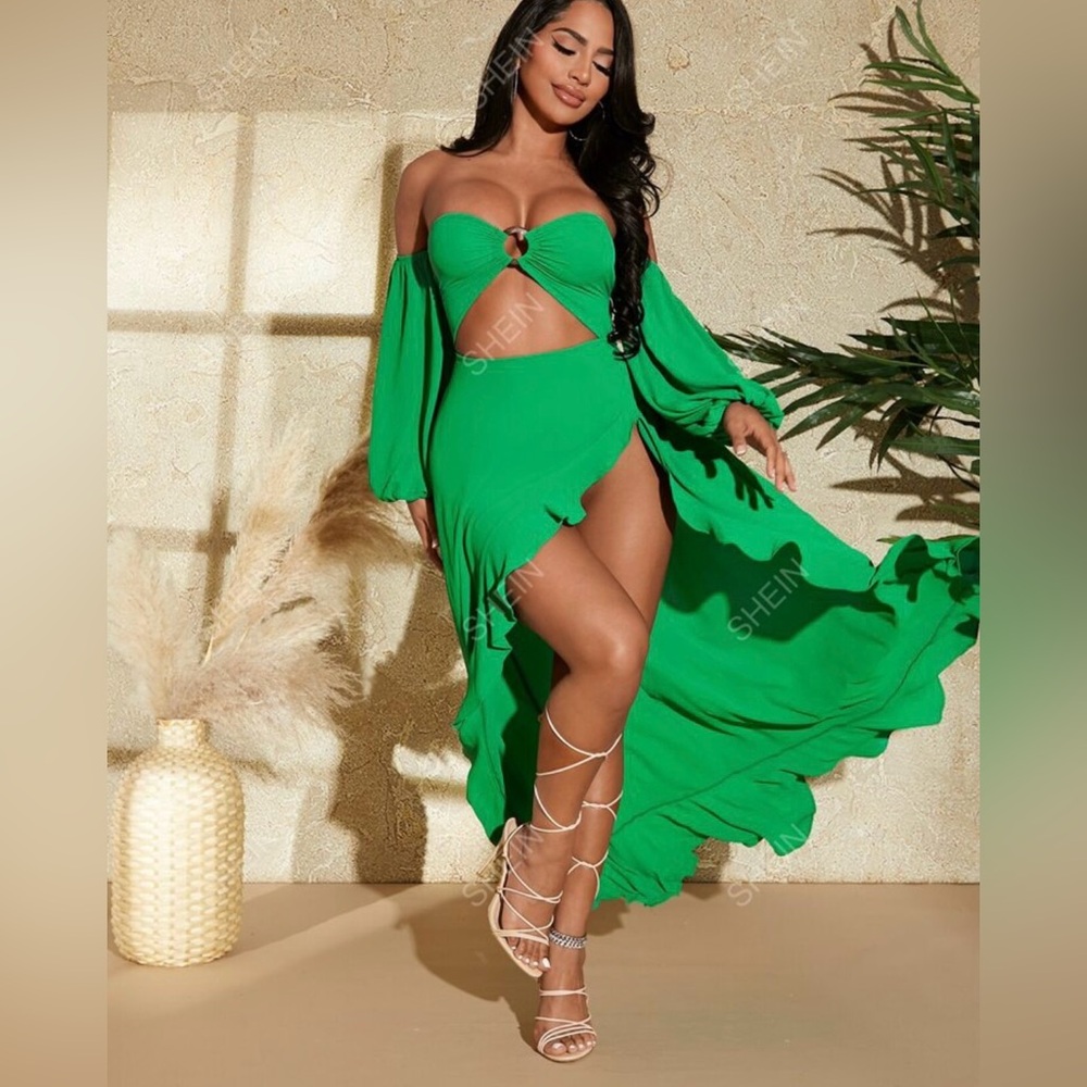 Green maxi dress